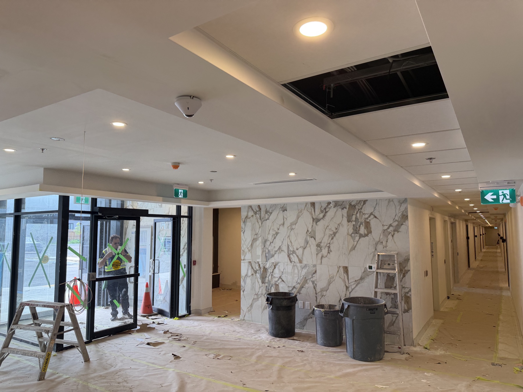 Finished lobby with sprinkler coverage, The Albright Rentals