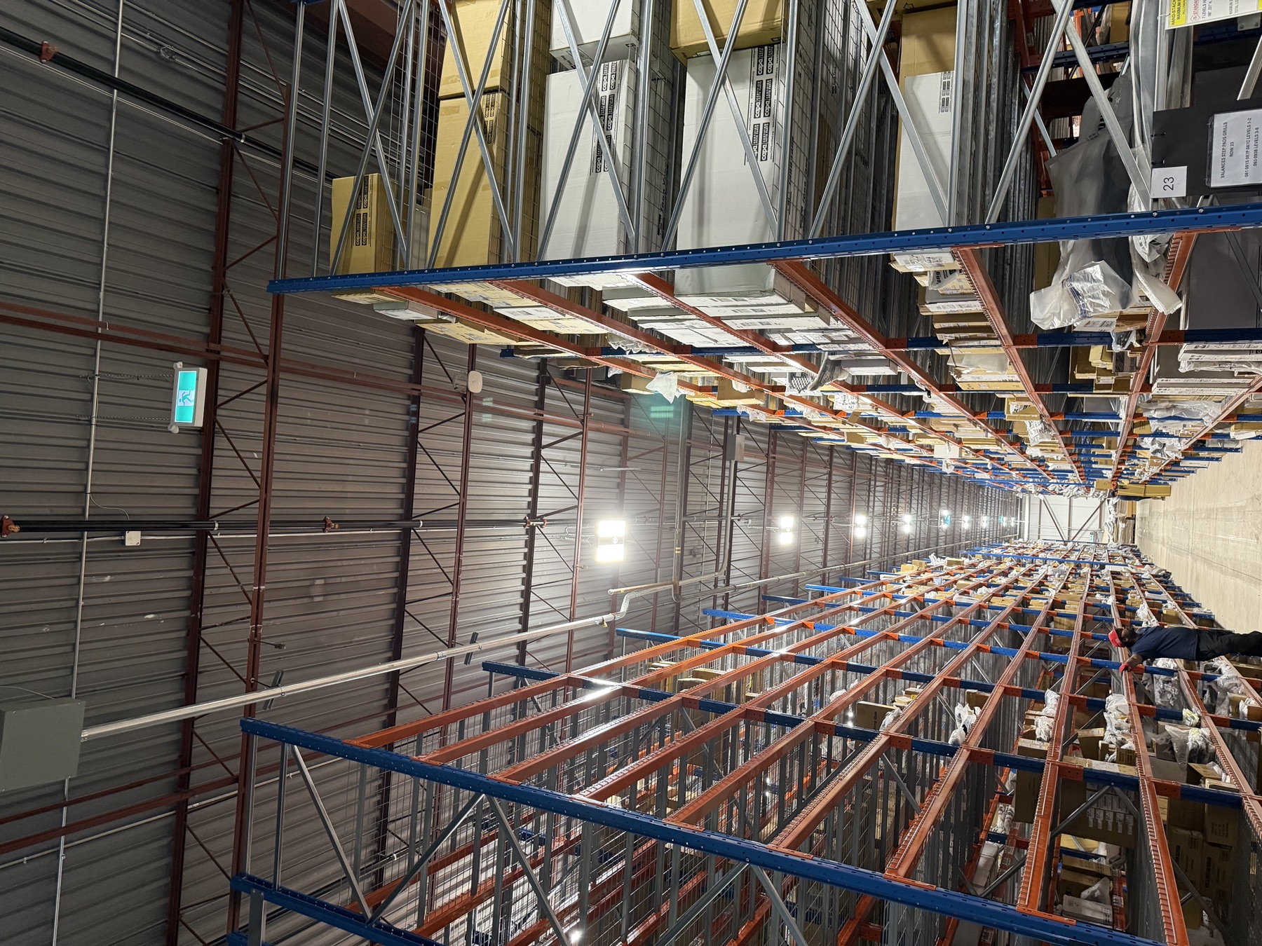 ESFR sprinkler coverage through loaded storage racking, APT Auto Parts