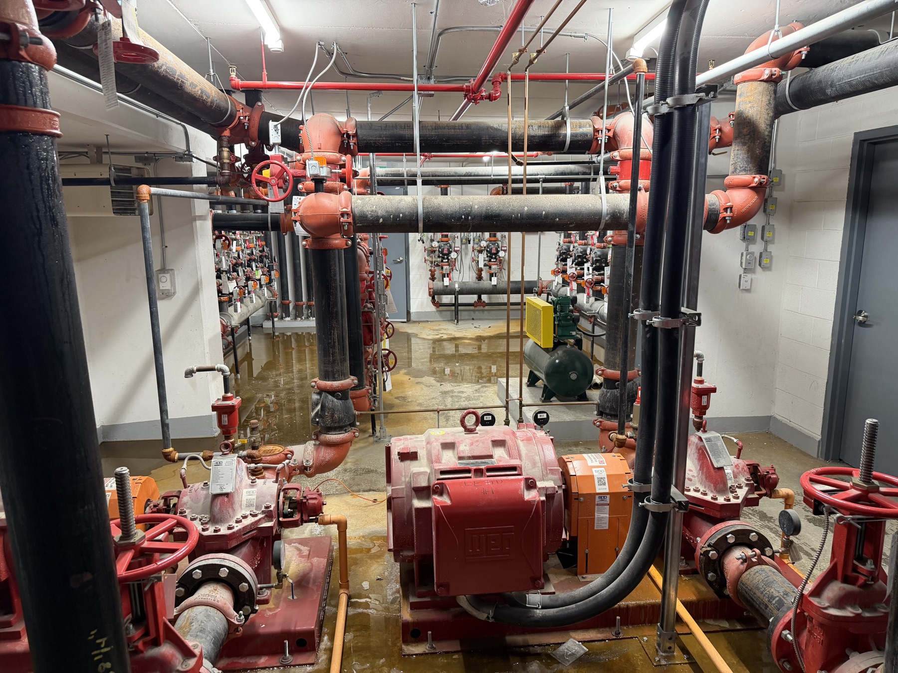 Fire pump room riser assembly, Exchange District Condominiums